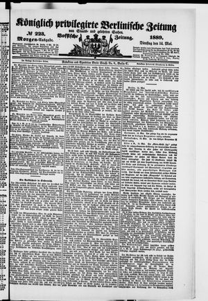 Königlich privilegirte Berlinische Zeitung von Staats- und gelehrten Sachen vom 14.05.1889