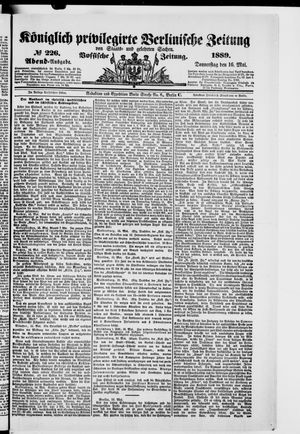 Königlich privilegirte Berlinische Zeitung von Staats- und gelehrten Sachen on May 16, 1889