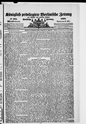 Königlich privilegirte Berlinische Zeitung von Staats- und gelehrten Sachen on May 20, 1889
