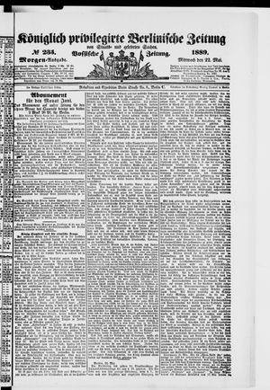 Königlich privilegirte Berlinische Zeitung von Staats- und gelehrten Sachen vom 22.05.1889