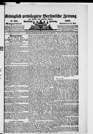 Königlich privilegirte Berlinische Zeitung von Staats- und gelehrten Sachen vom 25.05.1889