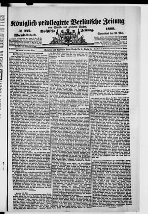 Königlich privilegirte Berlinische Zeitung von Staats- und gelehrten Sachen vom 25.05.1889