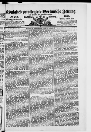Königlich privilegirte Berlinische Zeitung von Staats- und gelehrten Sachen vom 26.05.1889