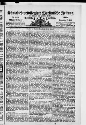 Königlich privilegirte Berlinische Zeitung von Staats- und gelehrten Sachen on May 27, 1889