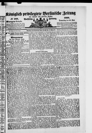 Königlich privilegirte Berlinische Zeitung von Staats- und gelehrten Sachen vom 30.05.1889