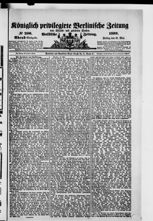 Königlich privilegirte Berlinische Zeitung von Staats- und gelehrten Sachen on May 31, 1889