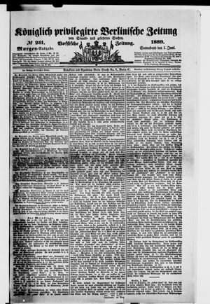 Königlich privilegirte Berlinische Zeitung von Staats- und gelehrten Sachen vom 01.06.1889