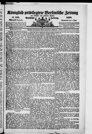 Königlich privilegirte Berlinische Zeitung von Staats- und gelehrten Sachen vom 01.06.1889