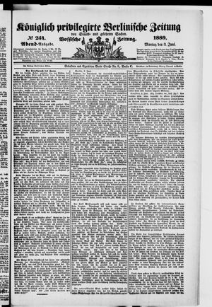 Königlich privilegirte Berlinische Zeitung von Staats- und gelehrten Sachen vom 03.06.1889