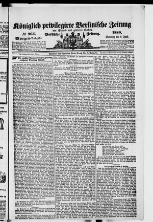 Königlich privilegirte Berlinische Zeitung von Staats- und gelehrten Sachen on Jun 9, 1889