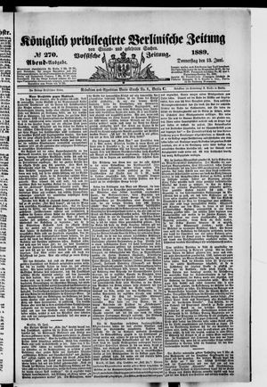 Königlich privilegirte Berlinische Zeitung von Staats- und gelehrten Sachen on Jun 13, 1889