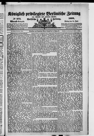 Königlich privilegirte Berlinische Zeitung von Staats- und gelehrten Sachen on Jun 14, 1889