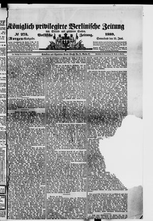 Königlich privilegirte Berlinische Zeitung von Staats- und gelehrten Sachen vom 15.06.1889