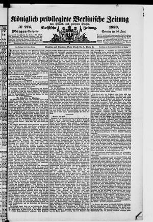 Königlich privilegirte Berlinische Zeitung von Staats- und gelehrten Sachen vom 16.06.1889
