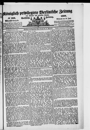 Königlich privilegirte Berlinische Zeitung von Staats- und gelehrten Sachen vom 19.06.1889