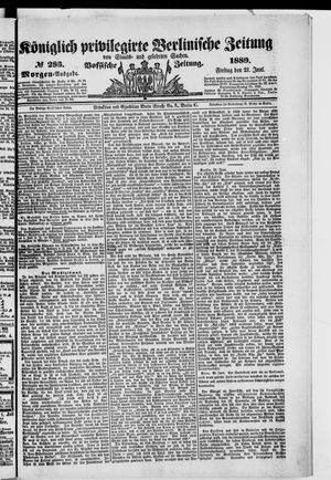 Königlich privilegirte Berlinische Zeitung von Staats- und gelehrten Sachen vom 21.06.1889