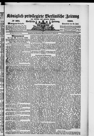 Königlich privilegirte Berlinische Zeitung von Staats- und gelehrten Sachen on Jun 22, 1889