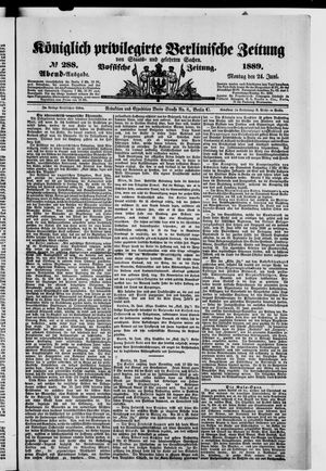 Königlich privilegirte Berlinische Zeitung von Staats- und gelehrten Sachen vom 24.06.1889