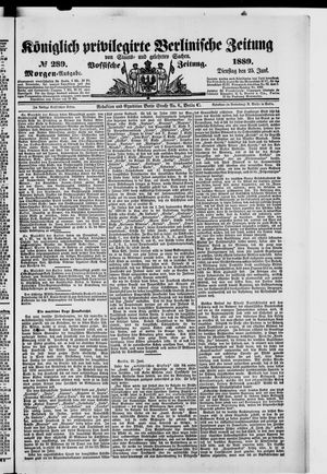 Königlich privilegirte Berlinische Zeitung von Staats- und gelehrten Sachen on Jun 25, 1889
