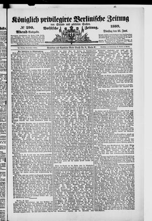 Königlich privilegirte Berlinische Zeitung von Staats- und gelehrten Sachen vom 25.06.1889