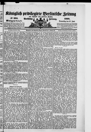 Königlich privilegirte Berlinische Zeitung von Staats- und gelehrten Sachen vom 27.06.1889