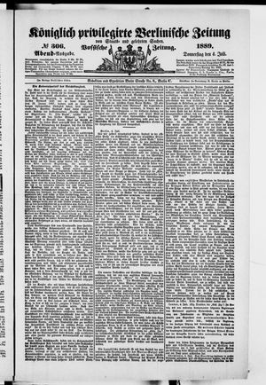 Königlich privilegirte Berlinische Zeitung von Staats- und gelehrten Sachen on Jul 4, 1889