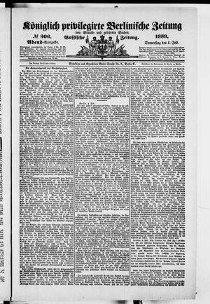Königlich privilegirte Berlinische Zeitung von Staats- und gelehrten Sachen vom 04.07.1889