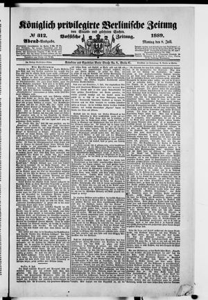 Königlich privilegirte Berlinische Zeitung von Staats- und gelehrten Sachen vom 08.07.1889