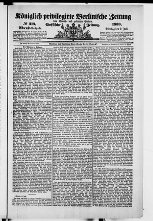 Königlich privilegirte Berlinische Zeitung von Staats- und gelehrten Sachen vom 09.07.1889