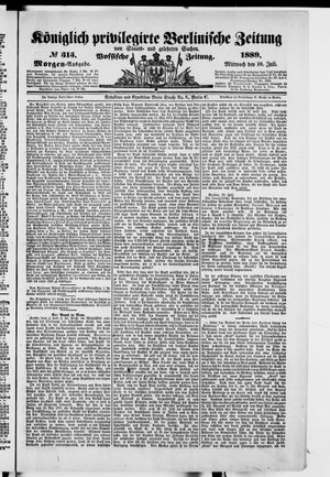 Königlich privilegirte Berlinische Zeitung von Staats- und gelehrten Sachen vom 10.07.1889