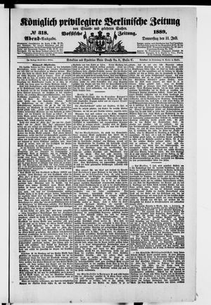 Königlich privilegirte Berlinische Zeitung von Staats- und gelehrten Sachen on Jul 11, 1889