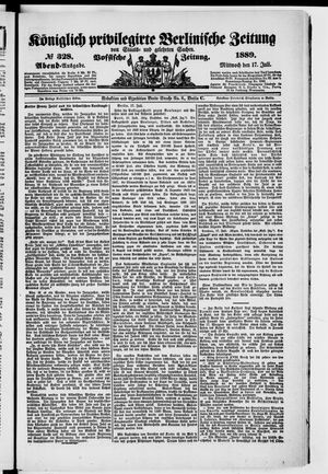 Königlich privilegirte Berlinische Zeitung von Staats- und gelehrten Sachen vom 17.07.1889