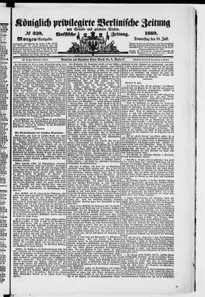 Königlich privilegirte Berlinische Zeitung von Staats- und gelehrten Sachen vom 18.07.1889