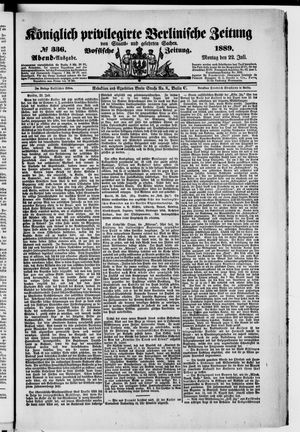 Königlich privilegirte Berlinische Zeitung von Staats- und gelehrten Sachen vom 22.07.1889