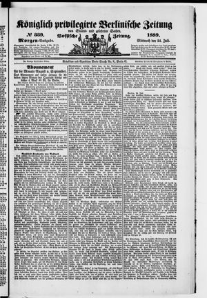 Königlich privilegirte Berlinische Zeitung von Staats- und gelehrten Sachen vom 24.07.1889