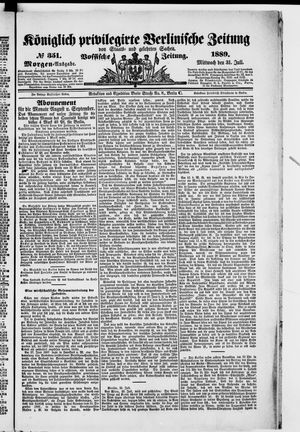 Königlich privilegirte Berlinische Zeitung von Staats- und gelehrten Sachen vom 31.07.1889