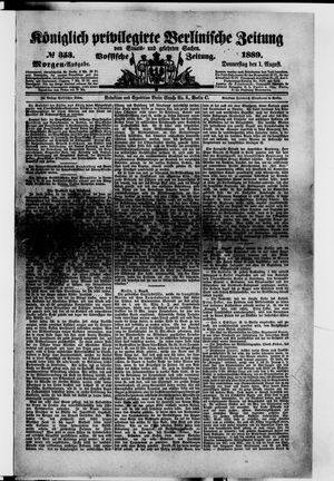 Königlich privilegirte Berlinische Zeitung von Staats- und gelehrten Sachen on Aug 1, 1889
