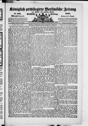 Königlich privilegirte Berlinische Zeitung von Staats- und gelehrten Sachen vom 02.08.1889