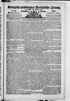 Königlich privilegirte Berlinische Zeitung von Staats- und gelehrten Sachen vom 03.08.1889