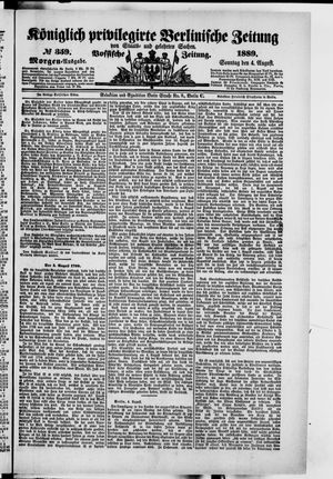 Königlich privilegirte Berlinische Zeitung von Staats- und gelehrten Sachen vom 04.08.1889