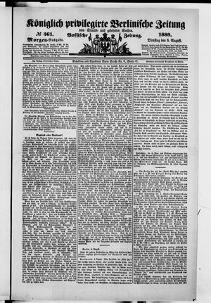 Königlich privilegirte Berlinische Zeitung von Staats- und gelehrten Sachen vom 06.08.1889