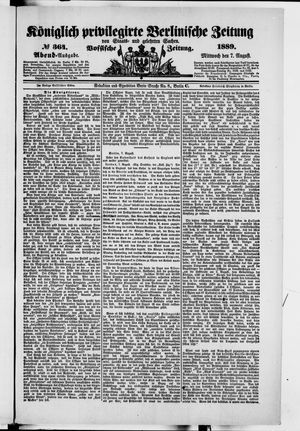 Königlich privilegirte Berlinische Zeitung von Staats- und gelehrten Sachen on Aug 7, 1889