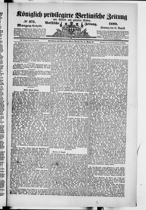 Königlich privilegirte Berlinische Zeitung von Staats- und gelehrten Sachen on Aug 11, 1889