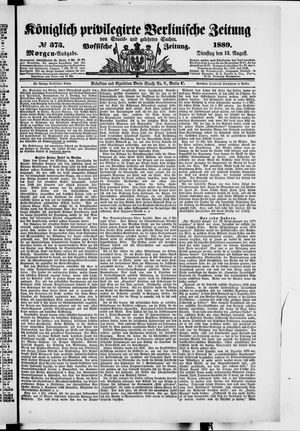 Königlich privilegirte Berlinische Zeitung von Staats- und gelehrten Sachen vom 13.08.1889