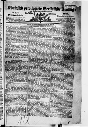 Königlich privilegirte Berlinische Zeitung von Staats- und gelehrten Sachen vom 15.08.1889