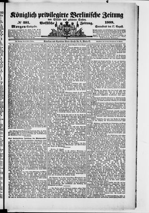 Königlich privilegirte Berlinische Zeitung von Staats- und gelehrten Sachen vom 17.08.1889