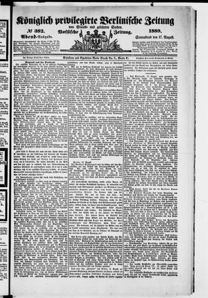 Königlich privilegirte Berlinische Zeitung von Staats- und gelehrten Sachen on Aug 17, 1889