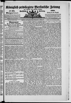 Königlich privilegirte Berlinische Zeitung von Staats- und gelehrten Sachen on Aug 23, 1889