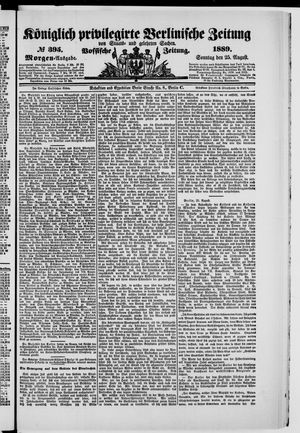 Königlich privilegirte Berlinische Zeitung von Staats- und gelehrten Sachen on Aug 25, 1889
