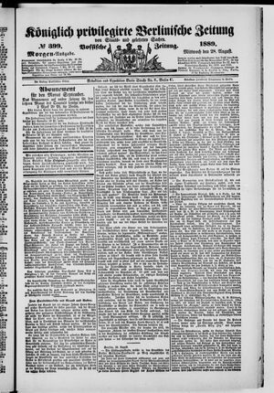 Königlich privilegirte Berlinische Zeitung von Staats- und gelehrten Sachen vom 28.08.1889